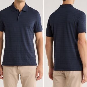 NWT Rodd & Gunn Martians Bay Stripe Cotton Polo in Midnight, size M